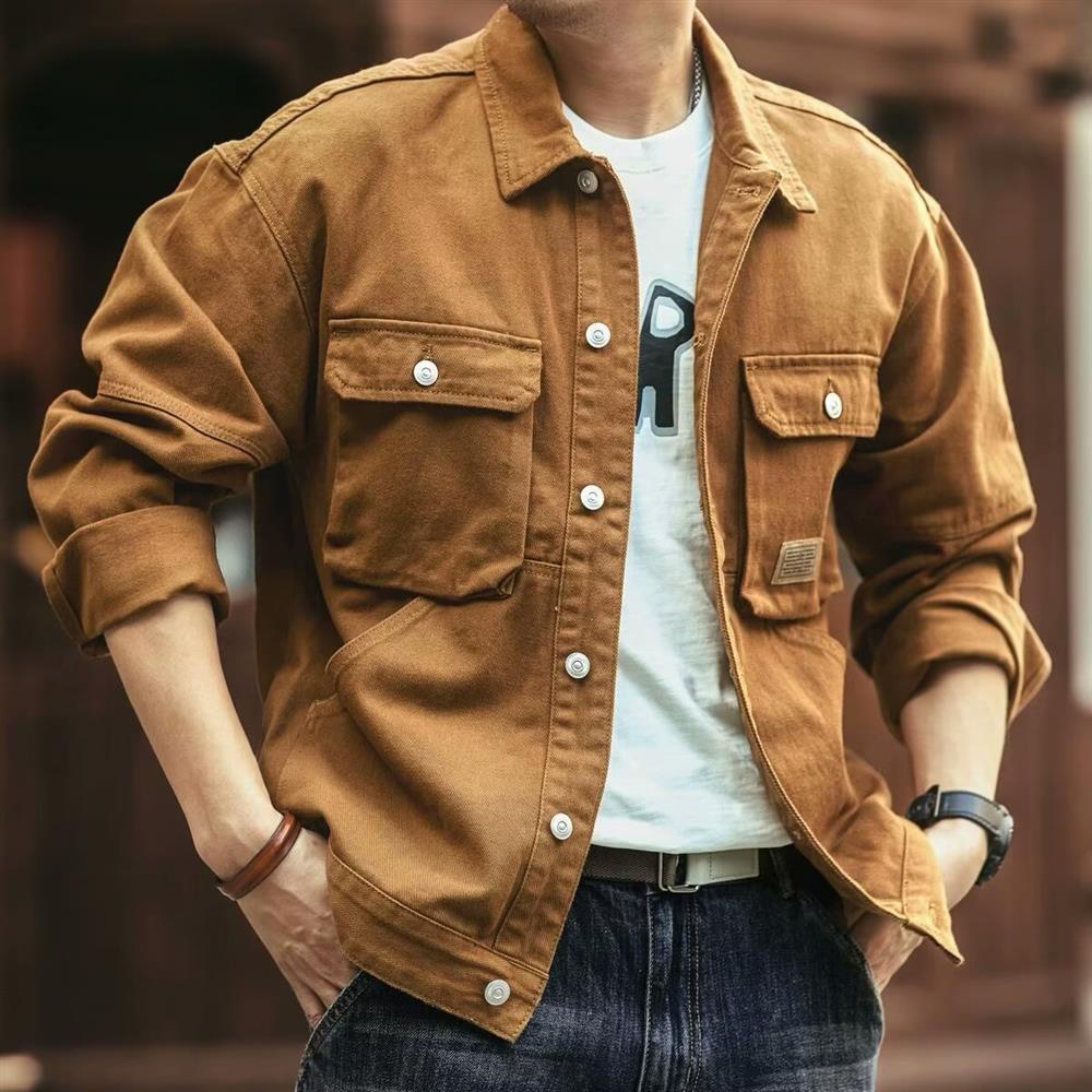 Hunting Outdoor Brand - Retro Amerikan Denim Ceket Erkek Bol